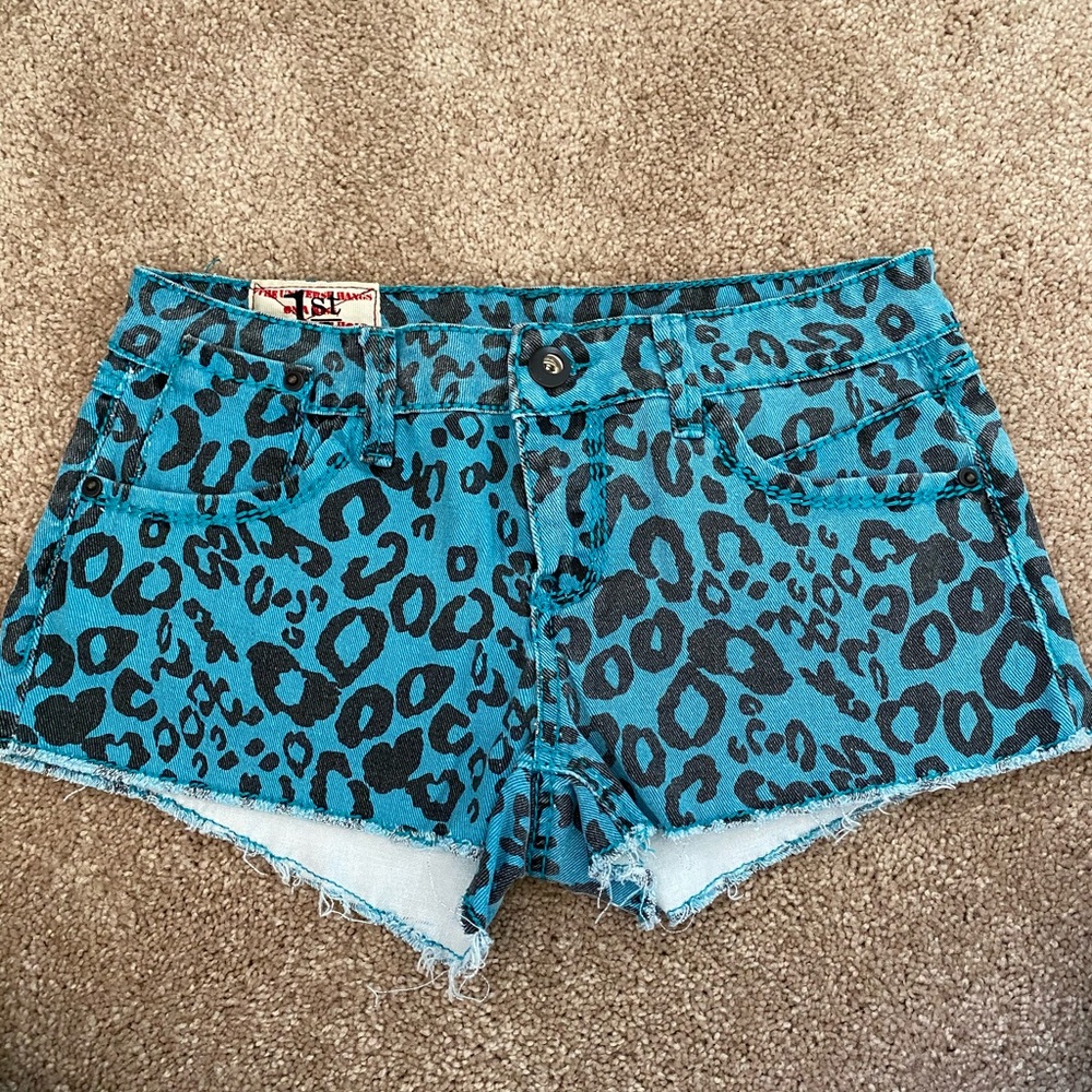 Leopard Jeans Shorts